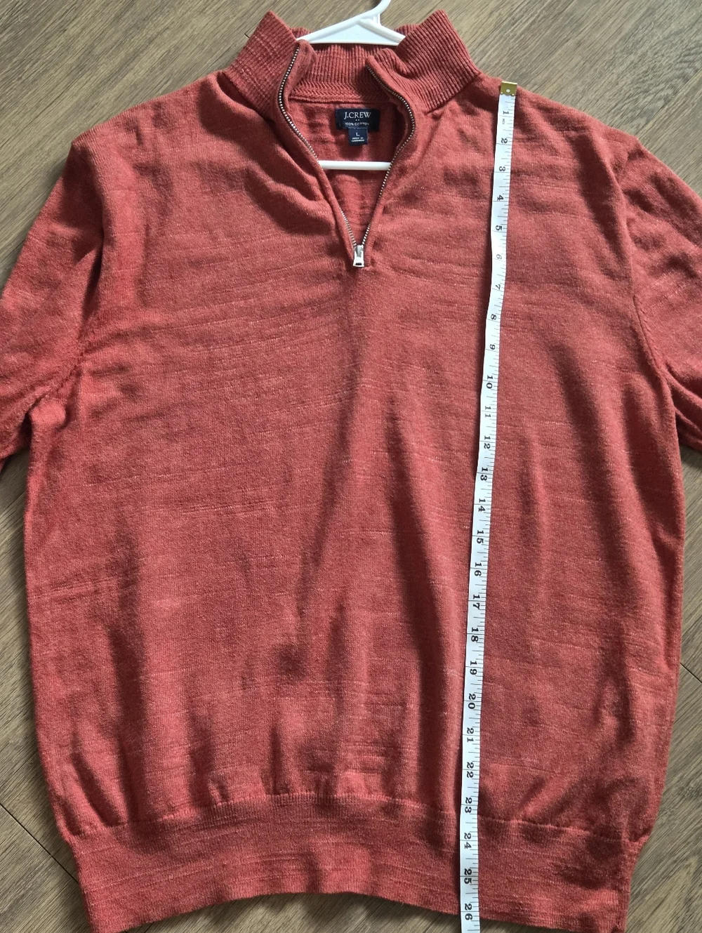 J. Crew Men's Half-Zip Sweater in Rust Orange